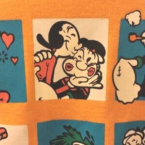 Y2K POPEYE Sweatshirt  Popeye The Sailor Women Sz S Tangerine Orange Preppy VNTG